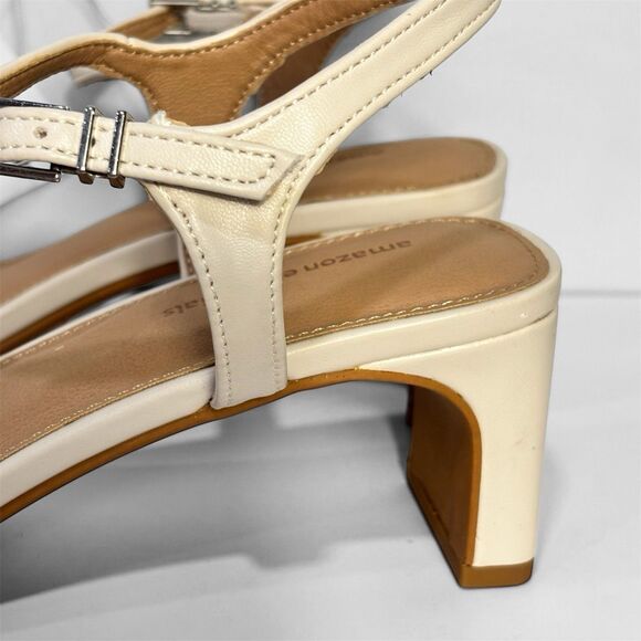 Amazon Essentials womens ankle strap low heel sandals Size 9.5 Event Party - Picture 3 of 9